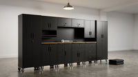 10-Piece Heavy Duty Steel Garage Cabinet System | All-In-One Modular Garage Cabinet Set for Ultimate Workshop Organization | Easy Assembly Garage Storage Cabinets & Tool Bench (Black) — Lifestyle