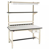 60 In. W X 30 In. D Heavy Duty Adjustable Height Workbench with ESD Anti-Static Laminate Top