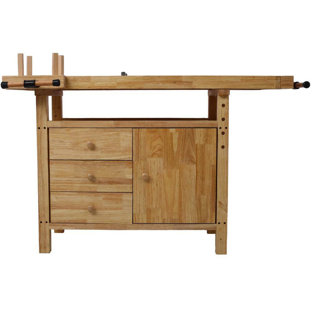 50 In. Wood Workbench Woodworking Bench with 3-Drawers