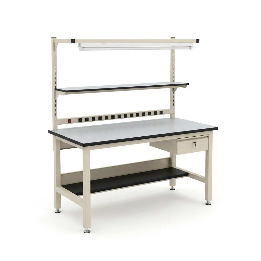 60 In. W X 30 In. D Heavy Duty Adjustable Height Workbench with ESD Anti-Static Laminate Top — Studio Shot