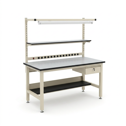 60 In. W X 30 In. D Heavy Duty Adjustable Height Workbench with ESD Anti-Static Laminate Top — Studio Shot