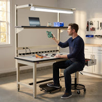 60 In. W X 30 In. D Heavy Duty Adjustable Height Workbench with ESD Anti-Static Laminate Top — Lifestyle
