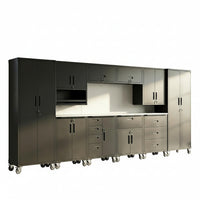 Garage Cabinet System Built for Ultimate Workshop Organization, Heavy Duty Steel, Modular Design, Tool Bench