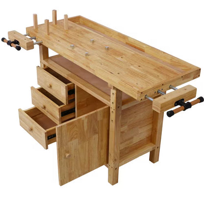 50 In. Wood Workbench Woodworking Bench with 3-Drawers