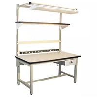 60 In. W X 30 In. D Heavy Duty Adjustable Height Workbench with ESD Anti-Static Laminate Top